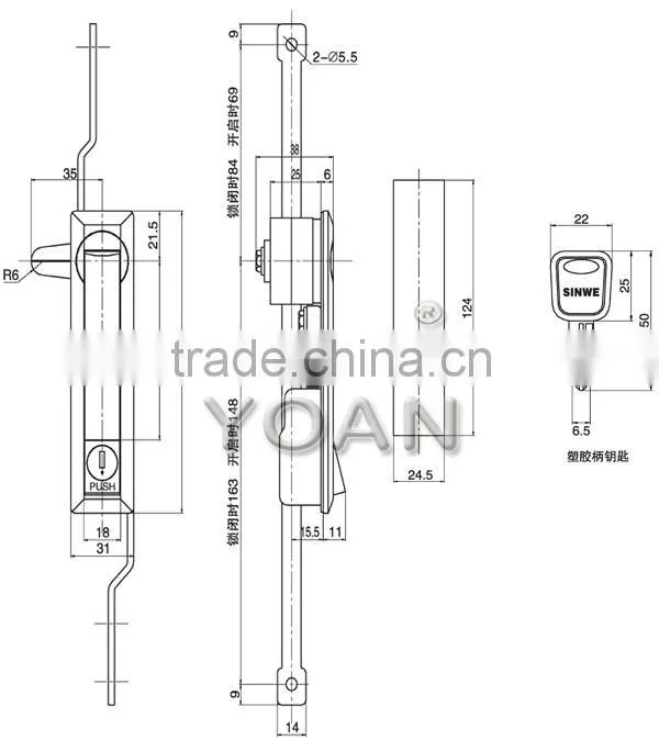 Zinc-alloy types of door keys lock