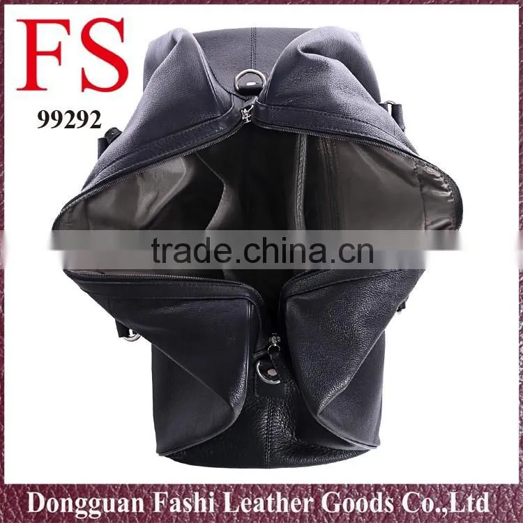 2016 Black Classic Style Large Wholesale Men Leather Travel Bag