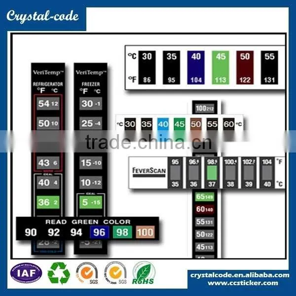 High quality waterproof temperature change label,private label thermal indicator sticker