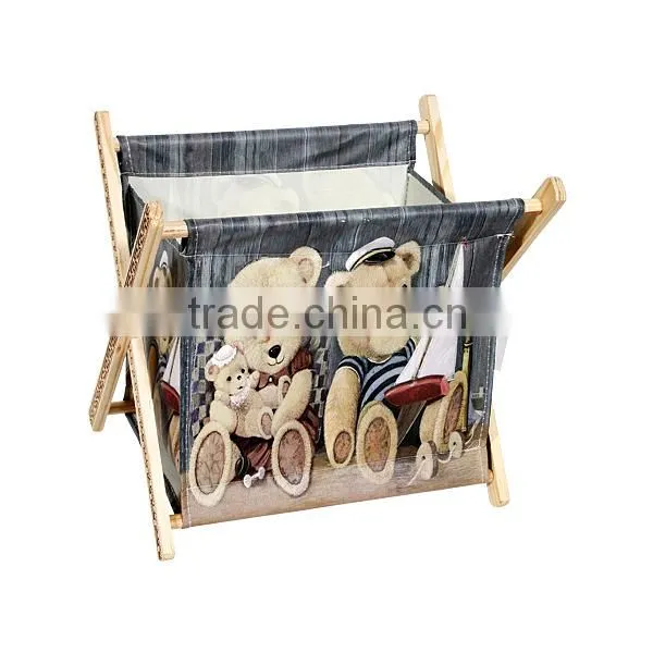 Decorative Canvas Wooden Storage Holder&Rack