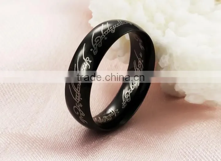 KSTONE 316L Stainless steel engraving black ring lord of the rings ring