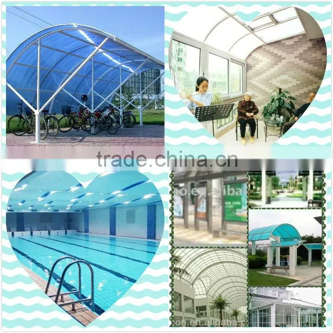 Foshan China Nature 10mm polycarbonate solid sheet for swmming pool roofing