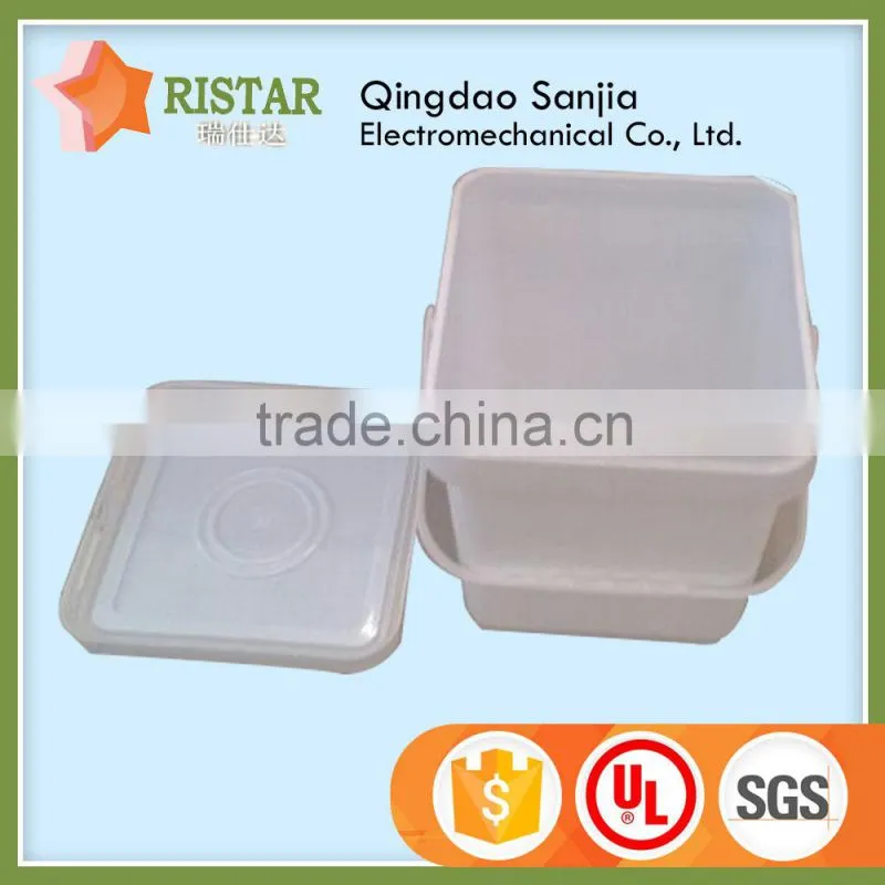 Chinese imports wholesale white or transparent 15 liter pp plastic square bucket with handle