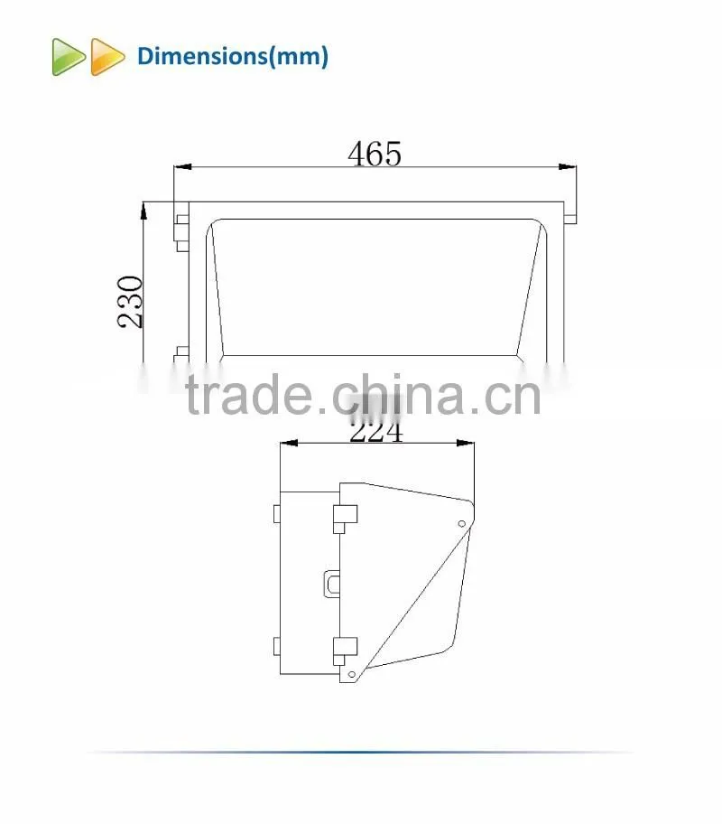 Forward Throw Wall Pack-IP54 Approval 90W wall pack light