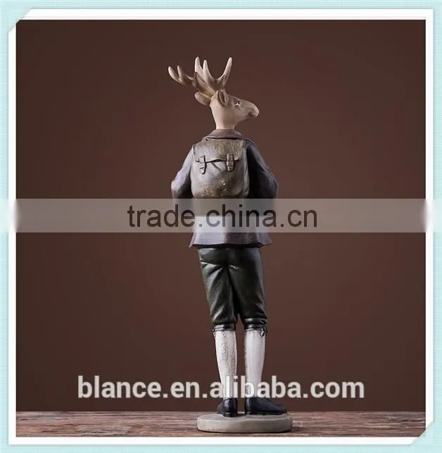 resin gentleman deer figrine gentleman deer sculpture