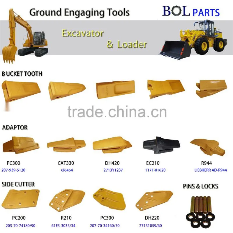 PC300 Excavator bucket rock chisel tooth and adaptor