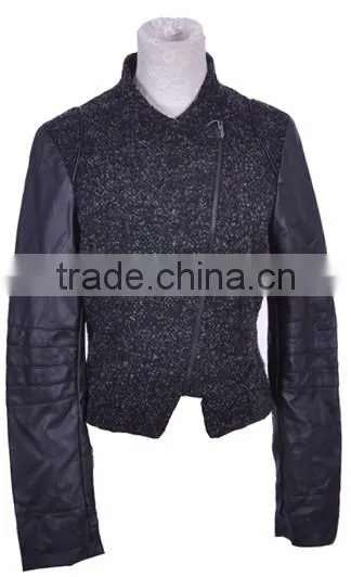 Runtex Ladies casual tweed jacket with PU sleeves RLJ077