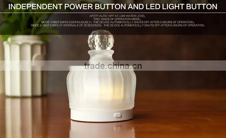 Colorful Glass USB/Battery-powered Fan Aroma Diffuser,Mini Aromatherapy Diffuser,Small Oil Dispenser w/ 7-color-change LED