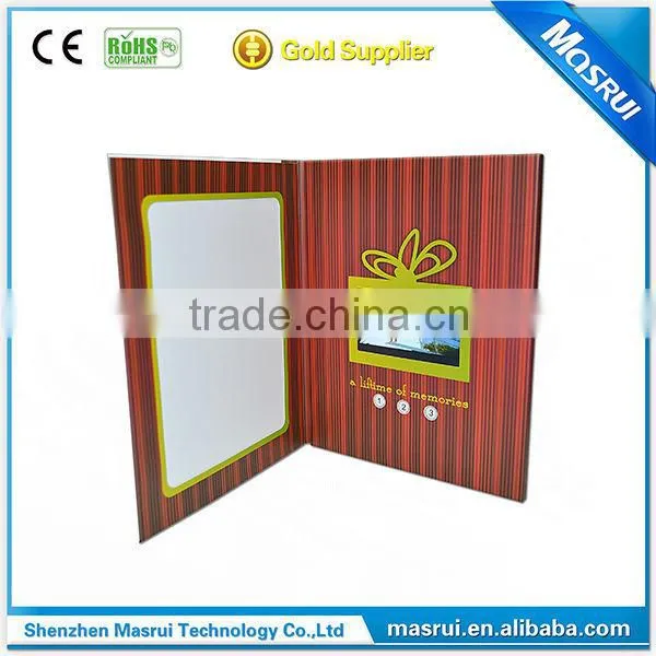 Christmas LCD TFT video greeting card for gift video book