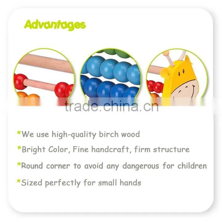 Kids Wood Abacus W/color beads EN71/ASTM CE