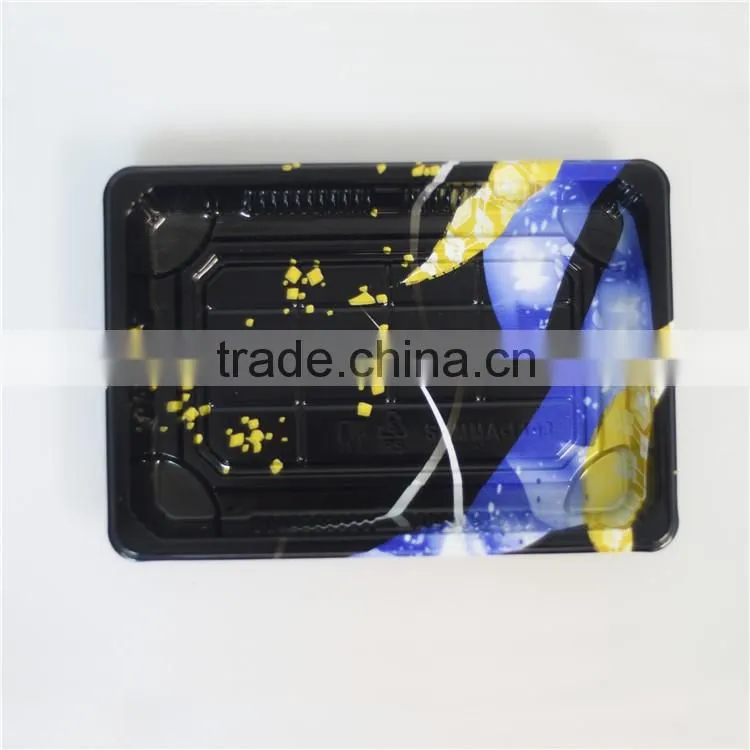 SM1-1103JY-B Disposable Plastic Take Away Printed Sushi Tray For Food Packaging