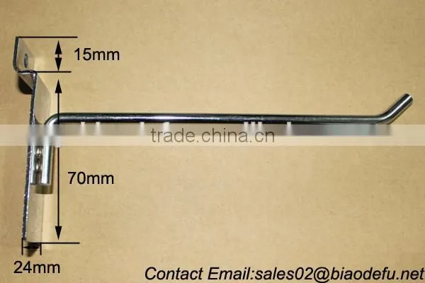 Metal chrome slatwall hook