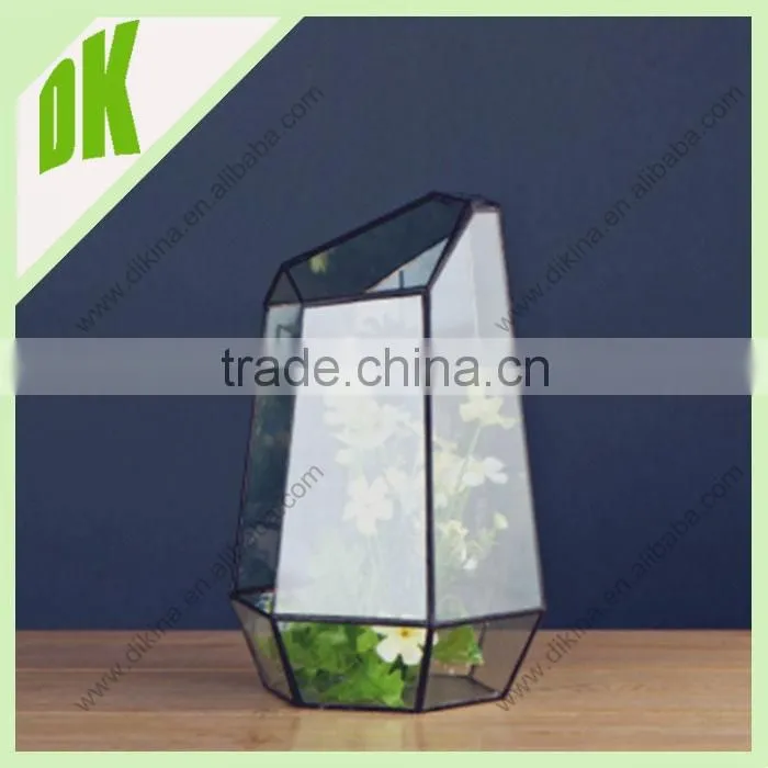 Clean it with soft wet fabric.//2015 geometric glass wholesale decoration terrarium