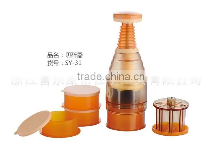 Stainless steel blades manual plastic vegetable chopper