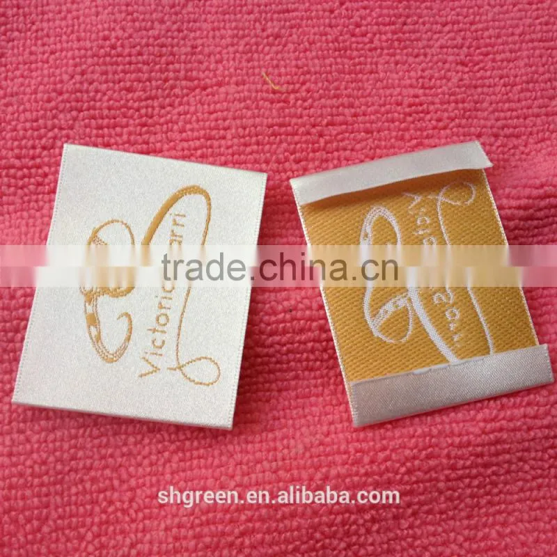 Hot cut fabric end folding main woven labels for garment