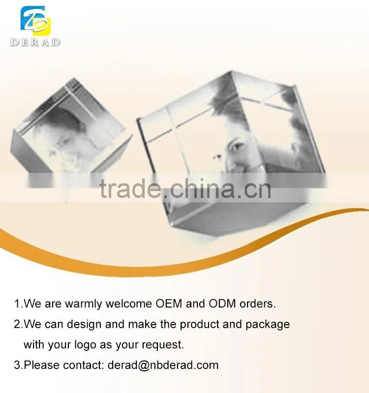 Rotating Crystal Photo Frame Picture Frame with Stainless Steel Platform