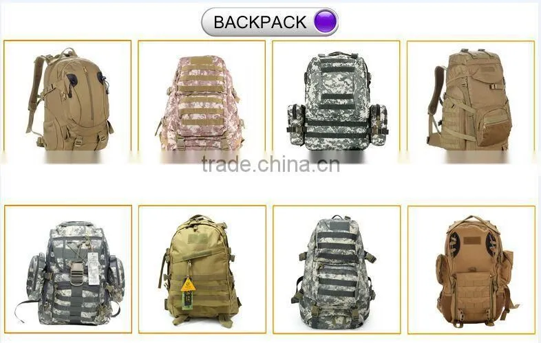 Hot selling camo camping mens washable 3D military tactical backpack