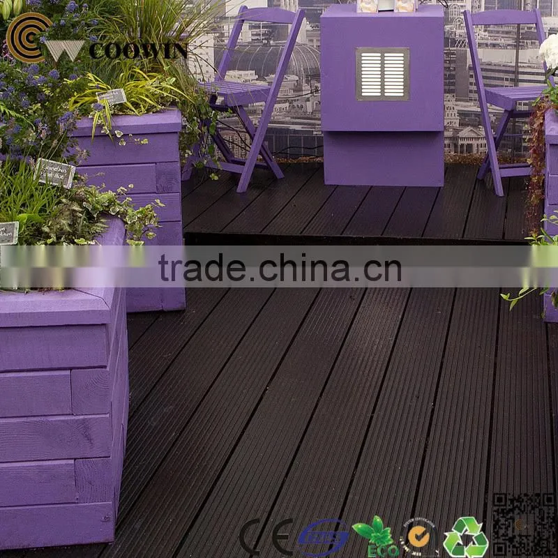 Solid Landscape WPC Composite Exterior Decking Deep Brushed Floor