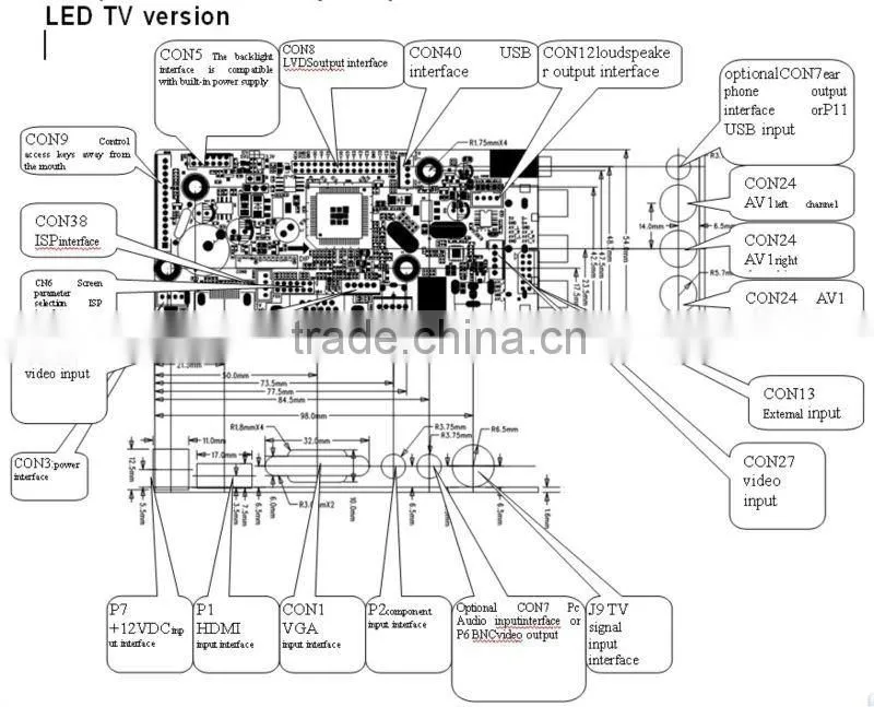 Small led display Controller board for led tv (small size)