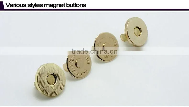 Slim 2mm thickness purse metal magnetic button in different colors