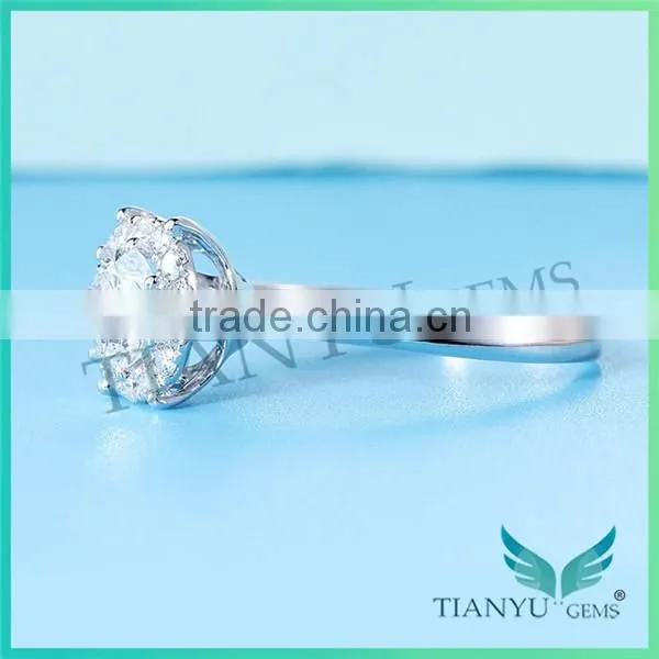 White Sliver Wedding Rings 10 Hearts & Arrows VVS1 E-F 1Carat Moissanite Engagement Rings for Women