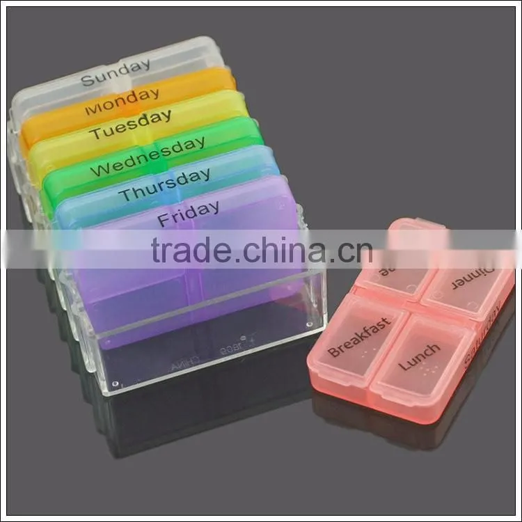 Wholesale Clear Cute Round Plastic Weekly 7 Days Pill Box