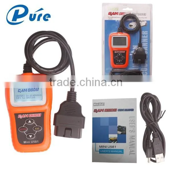 Update online 100% original Memoscan Mini U581 CAN OBDII/EOBDII Reader memoscan U581 scanner with USB interface multi-language