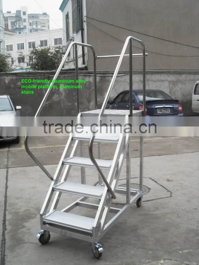Family& Warehouse use ECO-friendly Aluminum alloy mobile platform, aluminum stairs