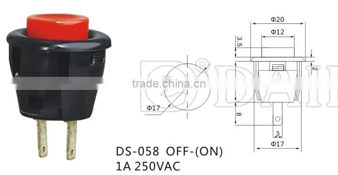DS-058 OFF-(Momentary ON) 17mm push button switch