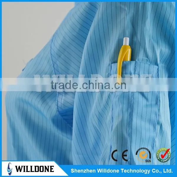 2017 Cleanroom ESD Antistatic Clothes Coverall with cap