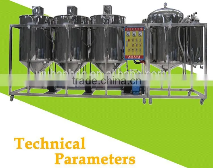 Small crude degummed rapeseed oil plant oil refining machinery
