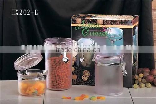 3 pieces plastic canister set