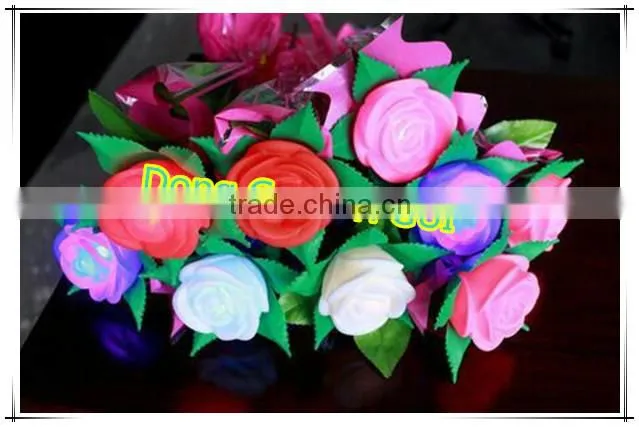Fantastic artificial rose led flowers outdoor decoration artificial led flower
