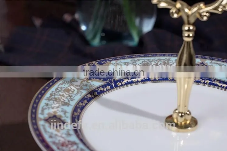 ceramic double layer cake plate