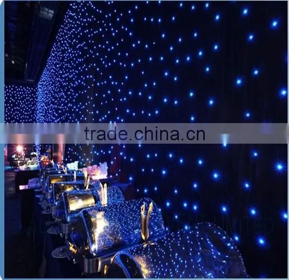 White fireproof Velvet cloth white wedding backdrop led star curtain