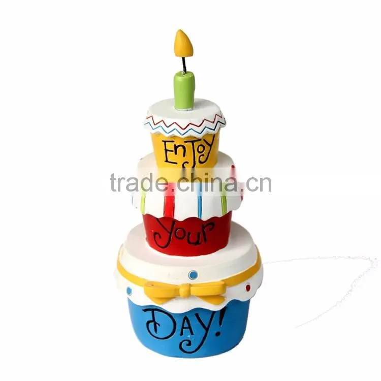 Custom birthday gifts resin artificial birthday cake model
