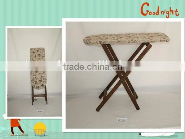 Brown Pine Frame Folding Wooden Ironing Board Made In Cao County Haixin