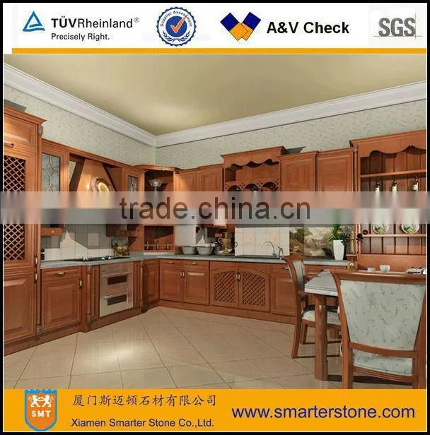 Solid Wood Kitchen Cabinet Cherry Red