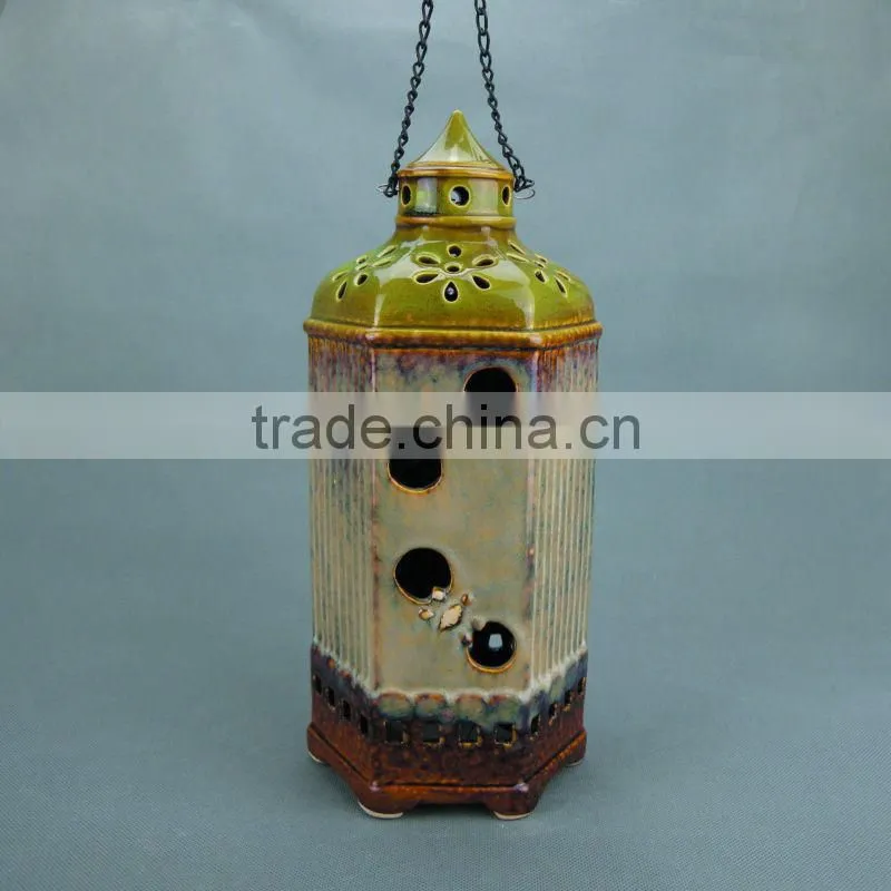 Ceramic Garden LED Storm Lantern