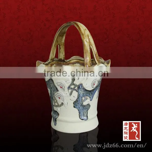 Special design excellent quality handmade ceramic fruit basket for home usage