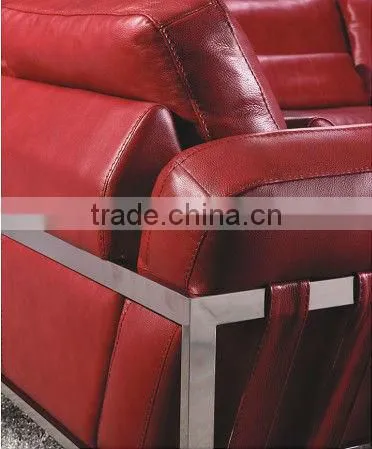 Bisini Luxury Red Leather Hotel Sofa Set (BG90493)