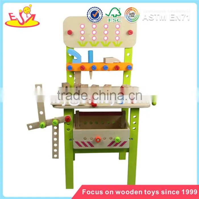 Wholesale interesting wooden tools kit toy DIY funny kids wooden tools kit workbench toy W03D031