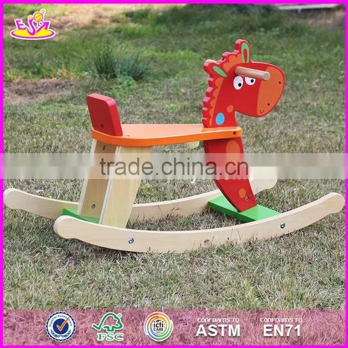 2017 New design cool motorcycle shape wooden baby rocker toy W16D110