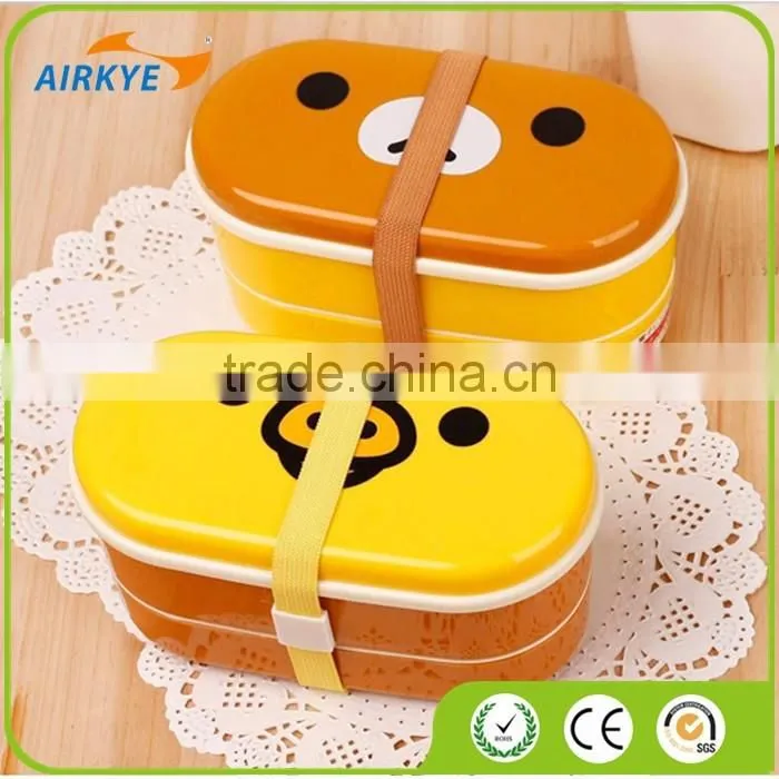 High Heat Resistance Double Layers Chopsticks Plastic Bento Lunch Box