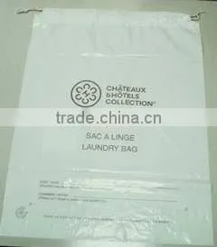Degradable Drawstring plastic laundry bag