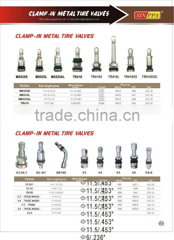 Clamp-in Tubeless Tire Valve MS525