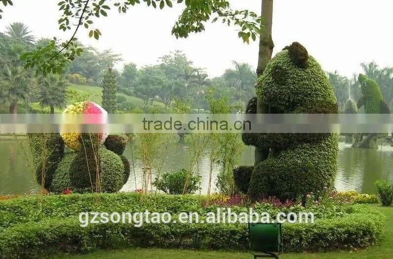 Home Designs Artificial Plant Vertical Garden with panda Topiary