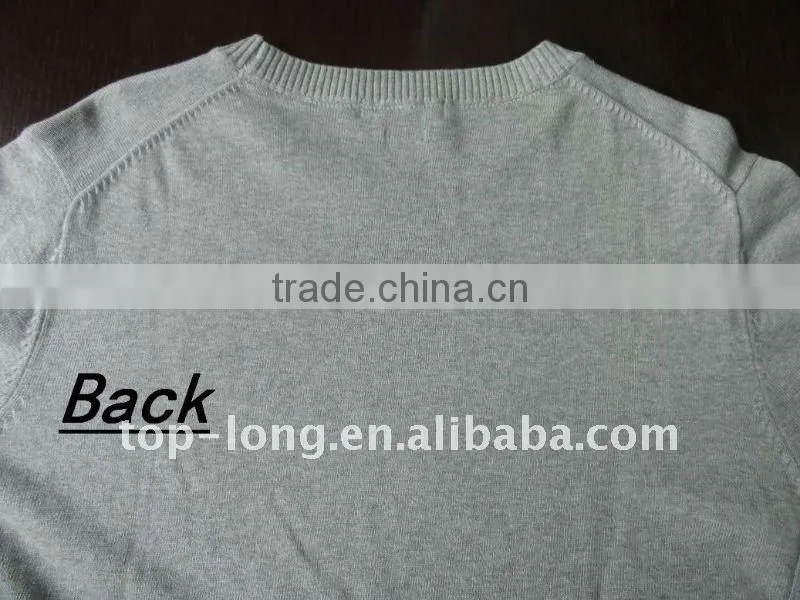 Men Long sleeve plain pullover sweater of 100%cotton