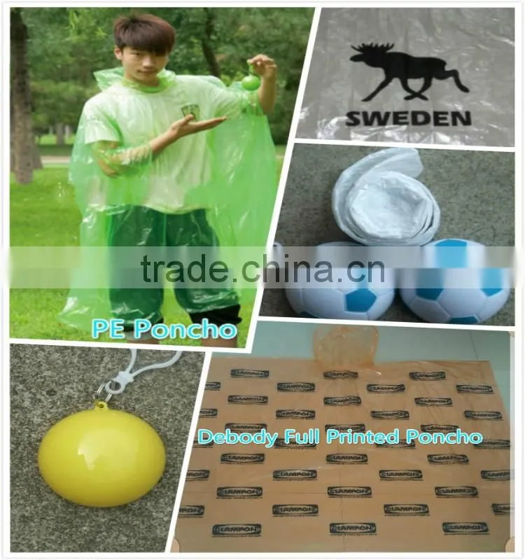 PE Disposable Different Colors Poncho for Promotion