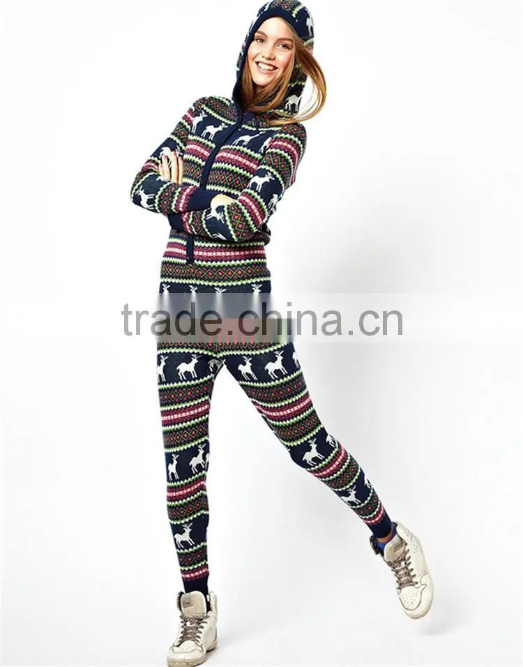 PA0008A Knitted Christmas Fairisle Onesie For Women